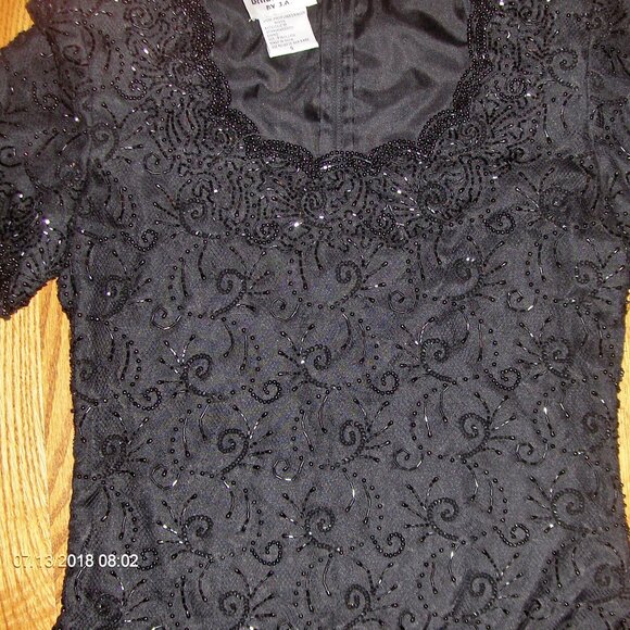 Brilliante By JA Vintage Short Sleeve Beaded Embellished Evening Top - EUC - Picture 3 of 11
